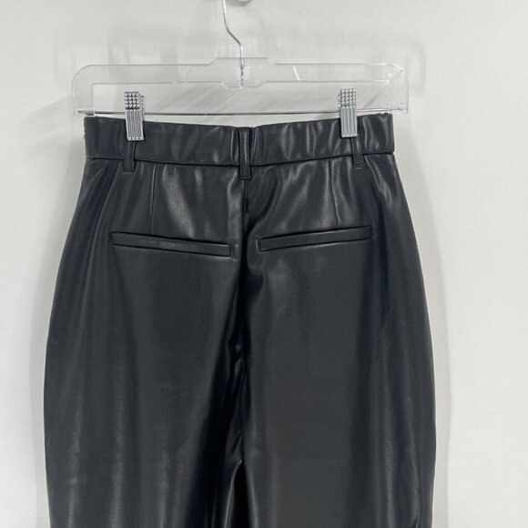 Abercrombie Fitch Curve Love Vegan High Rise Leather Pants Pleated Wide Leg Sz S - Picture 5 of 7